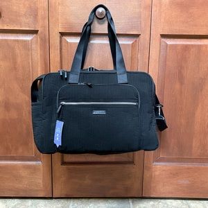Vera Bradley Iconic Deluxe Weekender-Classic Black Microfiber (NWT)